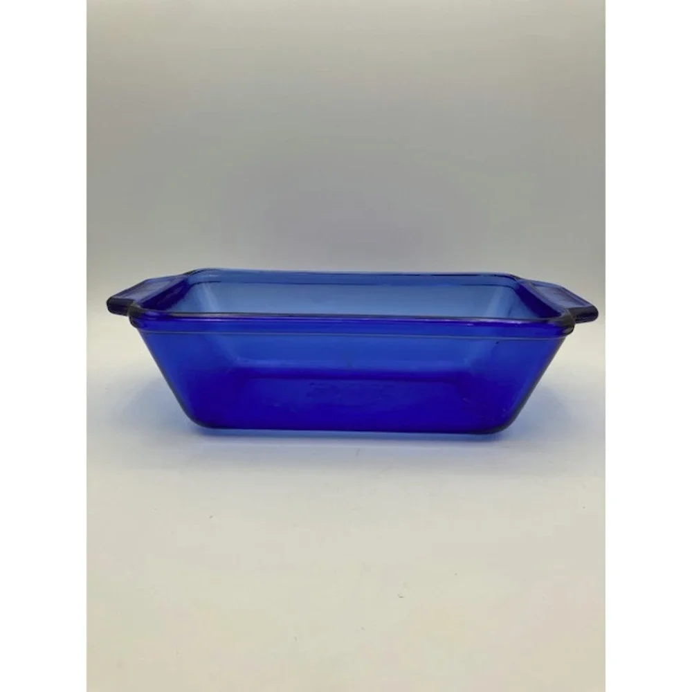 Vintage Anchor Hocking Royal Ruby Loaf Baking Dish/Pan Cobalt Blue Glass‎ 1.5qt